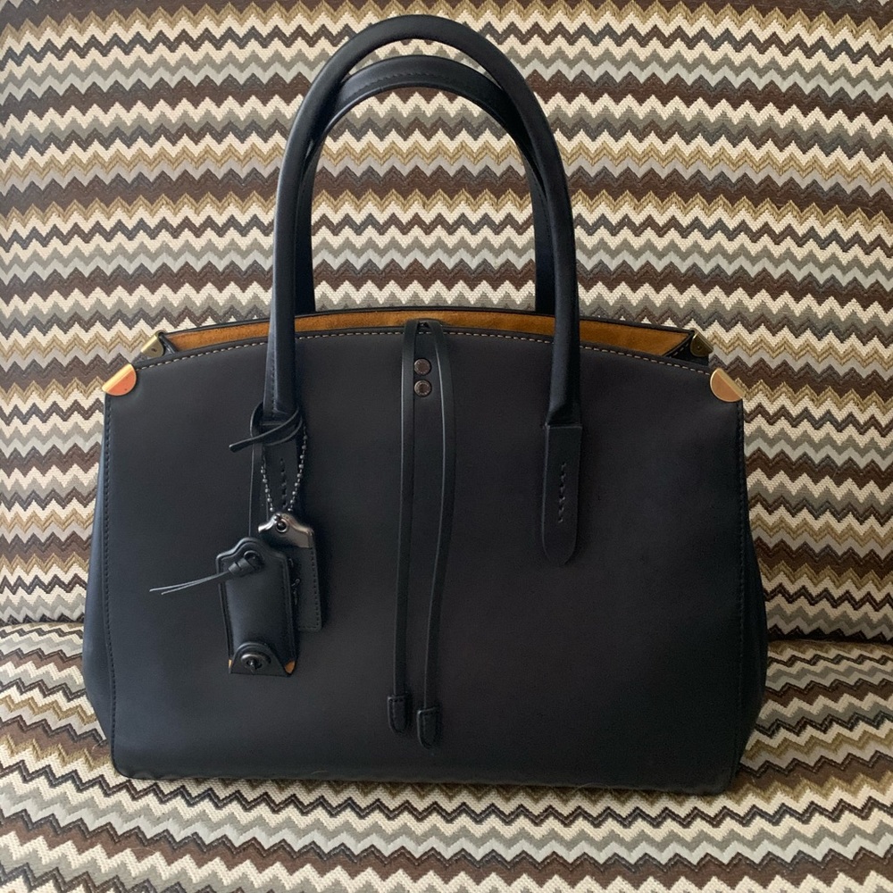 coach 1941 cooper glovetanned leather handbag navy